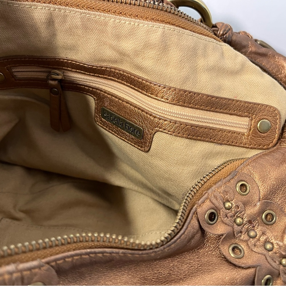 Vintage Isabella Fiore Genuine Soft Glove Leather Embellished Hand/Shoulder Bag - Picture 15 of 16